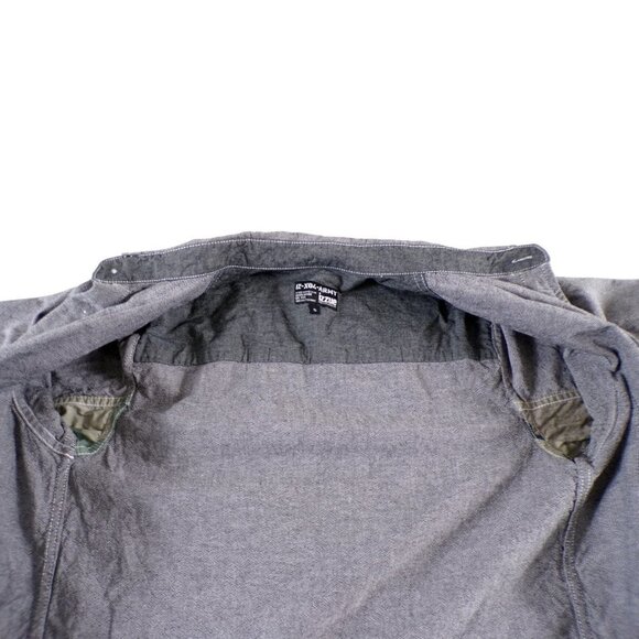 izzue Camo Pocket Denim Patchwork Shirt IZ-X04-ARMY Size Small #663 - Picture 7 of 15